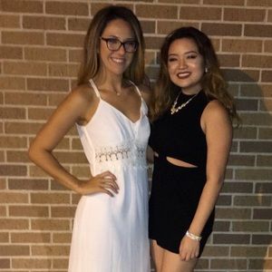 Black dress gross papaya with knot